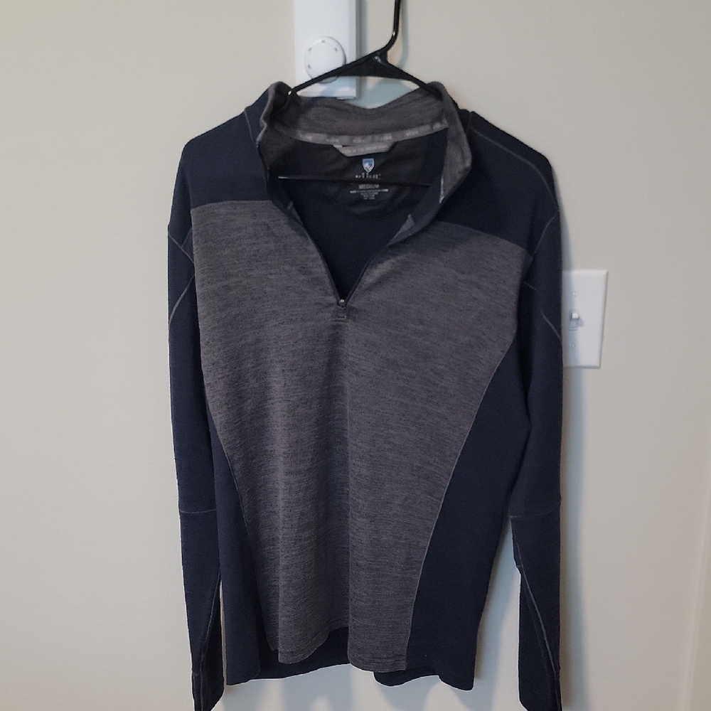 Kuhl Gray and Black Quarter-Zip Pullover
